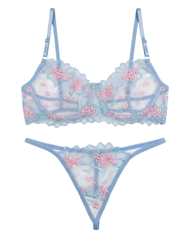 Sajiero Non Padded Bra Set - Verdelle - Blue