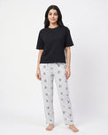 Sajiero Cotton PJ Set - Bow Bliss - Black