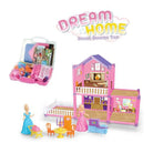 Dream House Doll House Briefcase for Kids Girls - 75 Pcs