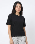Sajiero Cotton PJ Set - Bow Bliss - Black