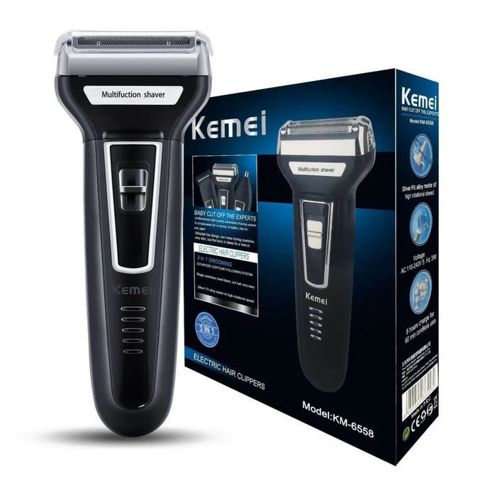 Kemei KM-5558 3-in-1 Rechargeable Grooming Kit for Men