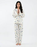 Sajiero Summer Crinkled Pajama Suit - Love Dot