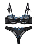 Sajiero Non Padded Bra Set - Blush Veil - Blue