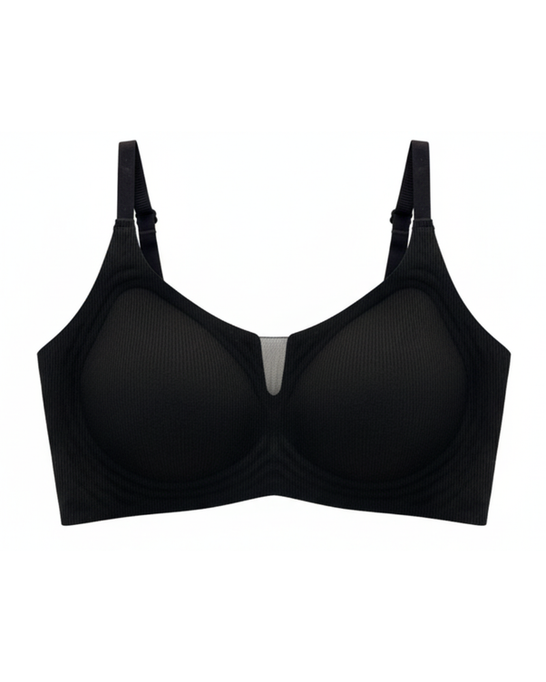 Sajiero Padded Seamless Curve Bra - Black