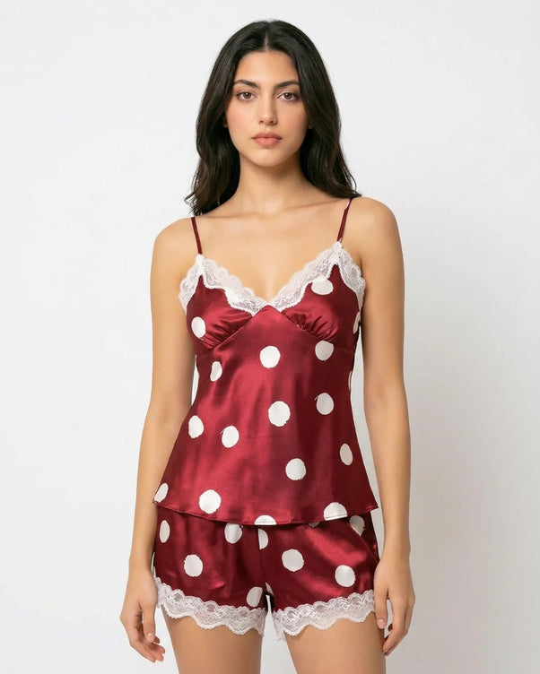 Sajiero Cami Set - Polka Smooth - Red