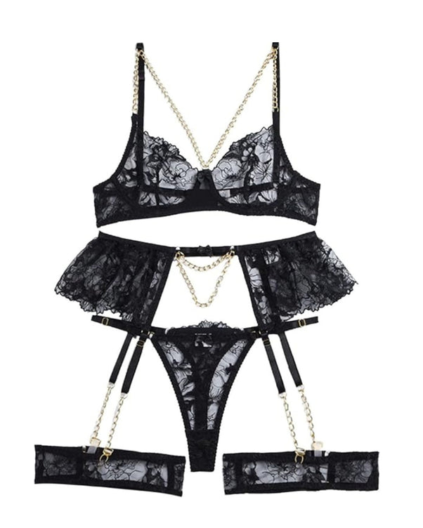 Sajiero Garter Set - Mystique Noir