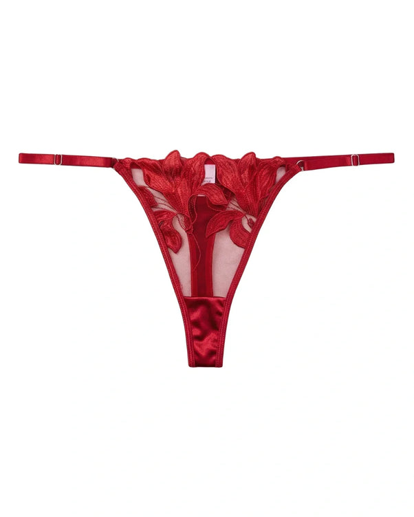 Sajiero Non Padded Bra Set - Petal Luxe - Red