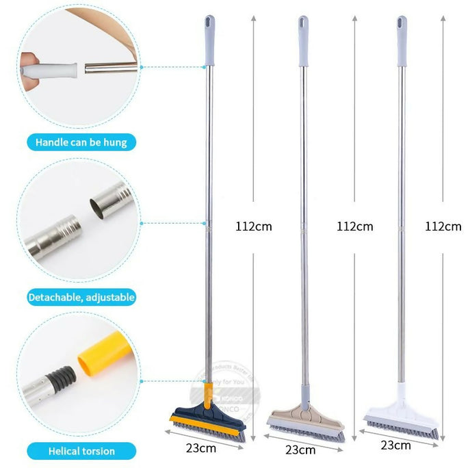 Floor Scrub Brush 2 In 1 Cleaning Brush Long Handle Removable Wiper Magic Broom Brush