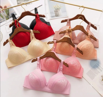 Bra for Women & Girls | Ladies Premium Self Floral Printed Padded Wireless Full Coverage Bra | Comfortable Everyday Adjustable Strap Fancy Bra | Women's Innerwear Undergarments
