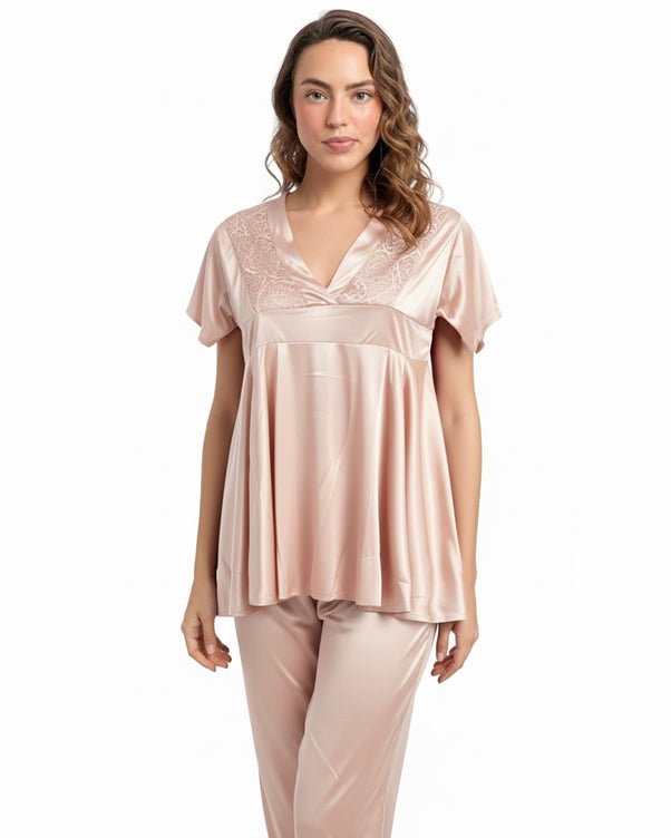 Sajiero Silk PJ Set - Silk Ease - Champagne