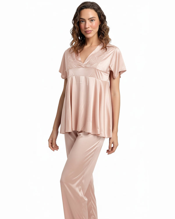 Sajiero Silk PJ Set - Silk Ease - Champagne