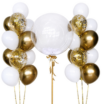 Elegant White & Gold Balloon Decoration Set