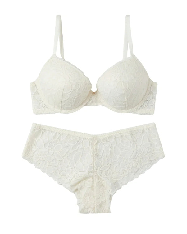 Sajiero Padded Bra Set - Elviora - Off White