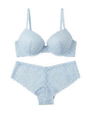 Sajiero Padded Bra Set - Elviora - Sky Blue