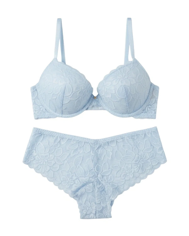 Sajiero Padded Bra Set - Elviora - Sky Blue
