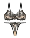 Sajiero Non Padded Bra Set - Truffle - Black