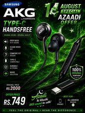 Original Samsung AKG Type-C Handsfree Premium Deep Bass Wired Earphones Noise Isolating Gaming Headphones With Mic For All Android Devices, Type-C iPhones & iPad
