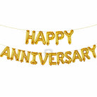 Happy Anniversary Gold Foil Letter Balloon Banner Set – Party Decoration