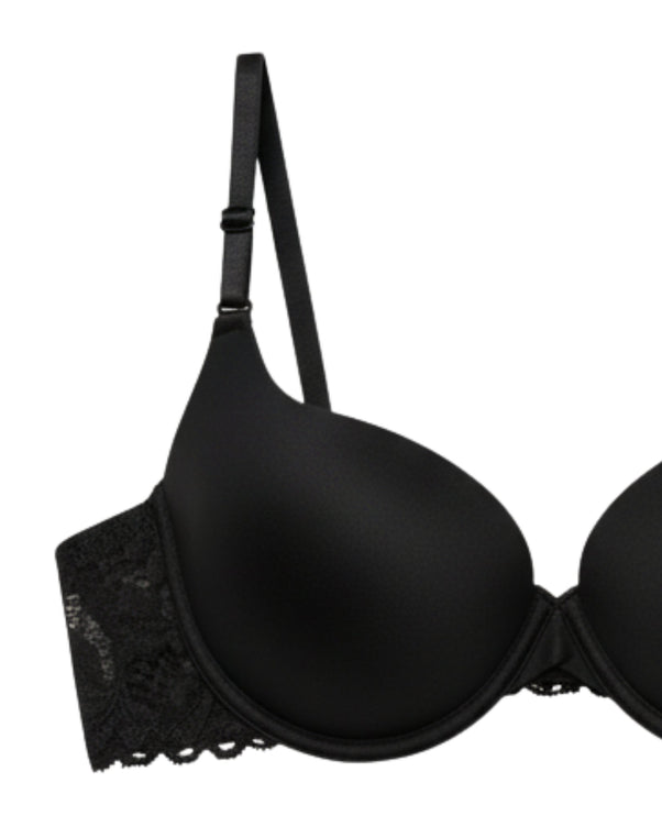 Sajiero Padded T-Shirt Bra -Daily Comfort - Black
