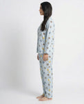 Sajiero Summer Crinkled Pajama Suit - Blue Bear