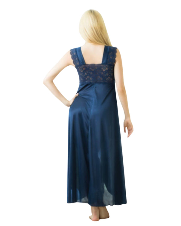 Sajiero Elegant 1 Piece Cross Cut Long Nightie (011)