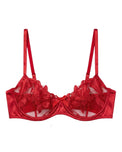 Sajiero Non Padded Bra Set - Petal Luxe - Red