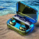 Original M10 TWS Bluetooth Earbuds Wireless Earphones, Bluetooth 5.1 Headphones, Hi-Fi Stereo Sound, 9D Noise Reduction, IPX7 Waterproof Headset with Large Capacity 3500mAh LED Display Charging Case/Powerbank & Mic Connectivity: