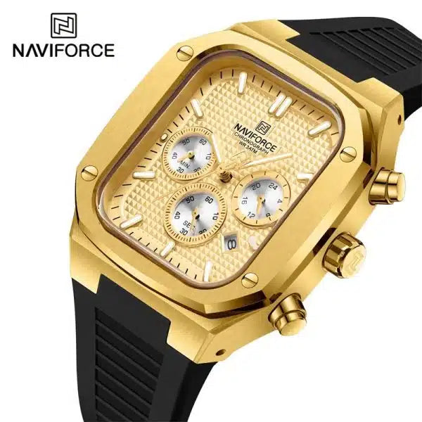 Naviforce NF 8037 Square Chronograph Edition Men Watch With Official Warranty