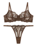 Sajiero Non Padded Bra Set - Truffle - Brown