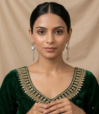 Elegant Silver Crystal Sphere Tassel Earrings for Women - Sparkly Ball Dangle Earrings with Huggie Hoop Clasp