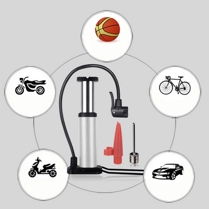 Portable Mini Foot Pump High-Pressure Bicycle, Motorcycle & Car Tire