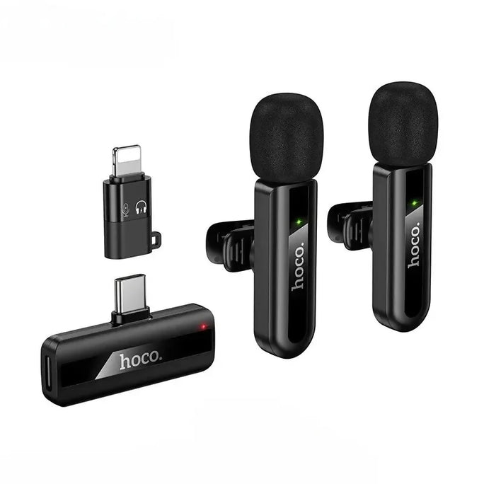 HOCO L20A Fair Dual Wireless Lavalier Microphone Type-C & Lightning
