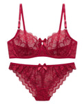 Sajiero Non Padded Bra Set - Seravine - Red