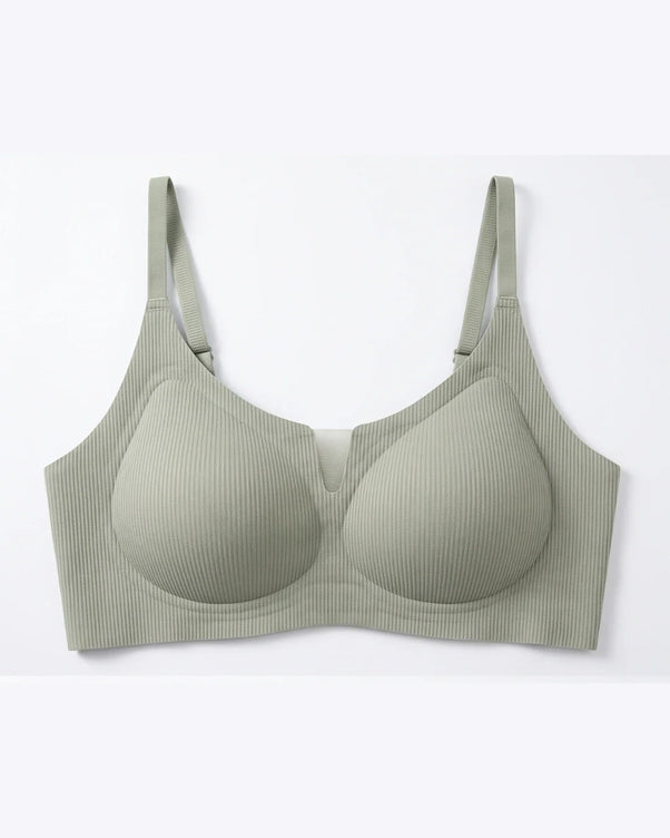 Sajiero Padded Seamless Curve Bra - Olive Green