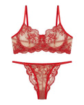 Sajiero Non Padded Bra Set - Florisse - Red