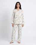 Sajiero Summer Crinkled Pajama Suit - Pastel Bloom