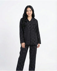 Sajiero Linen Pajama Suit - Blushy Heart - White