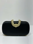 Luxury Textured Hard Case Clutch Bag for Women - Crystal Embellished Top Handle Evening Purse