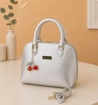Trendy Crossbody Bag for Women & Girls - Metallic Top Handle Handbag with Adjustable Shoulder Strap