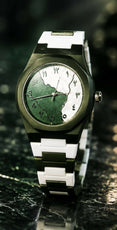 Original GREEN WHITE Arabic Aura Waterproof Wrist Watch: Trending Matte Finish Luxury Timepiece for Men & Boys special Premium Arabic Aura Watch 2026 watch: Luxury Minimalist Design with Butterfly Clasp & Fiber Chain for Men