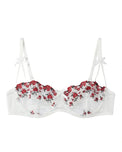 Sajiero Non Padded Bra Set - Blush Veil - White