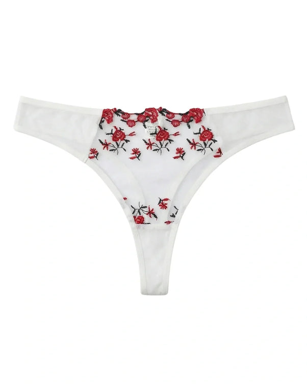 Sajiero Non Padded Bra Set - Blush Veil - White