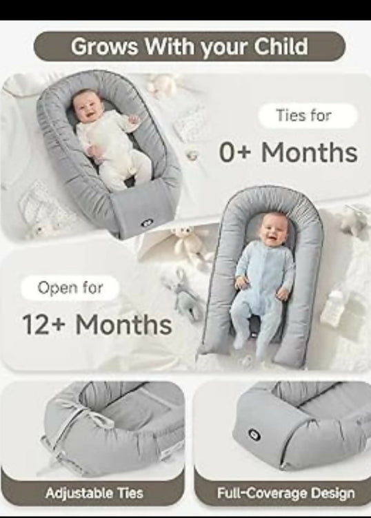 baby nest newborn Baby Lounger, Adjustable Baby Lounger for Newborn 0-24 Months, Breathable & Soft Infant Lounger, Tummy Time Baby Lounger for Home and Travel, Baby Girls & Boys Babies Stuff,