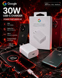 Google 30W USB-C Fast Charger Power Adapter, Ultra Compact Travel Ready Wall Charger with Built-in Safety Protection, Universal Compatibility for iPhone 15/14/13, iPad, MacBook, OnePlus, & Android Phones