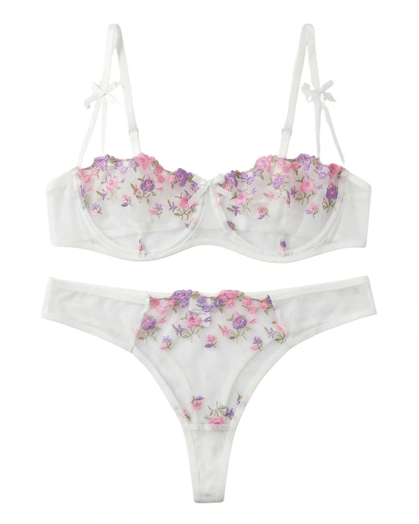 Sajiero Non Padded Bra Set - Blush Veil - Pink