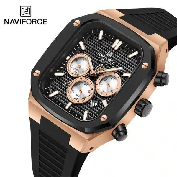 Naviforce NF 8037 Square Chronograph Edition Men Watch With Official Warranty