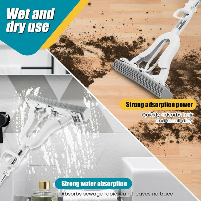 Adjustable Squeeze Water Floor Cleaning Magic Sponge Mop