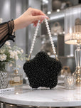 Mini Star Pearl Embellished Frame Clutch for Women - Premium Metal Frame Evening & Party Handbag