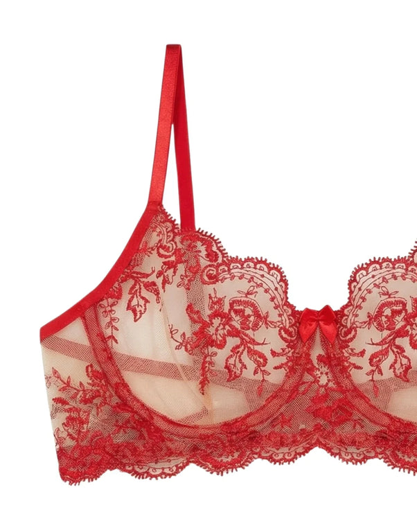 Sajiero Non Padded Bra Set - Florisse - Red