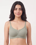 Sajiero Padded Seamless Curve Bra - Olive Green